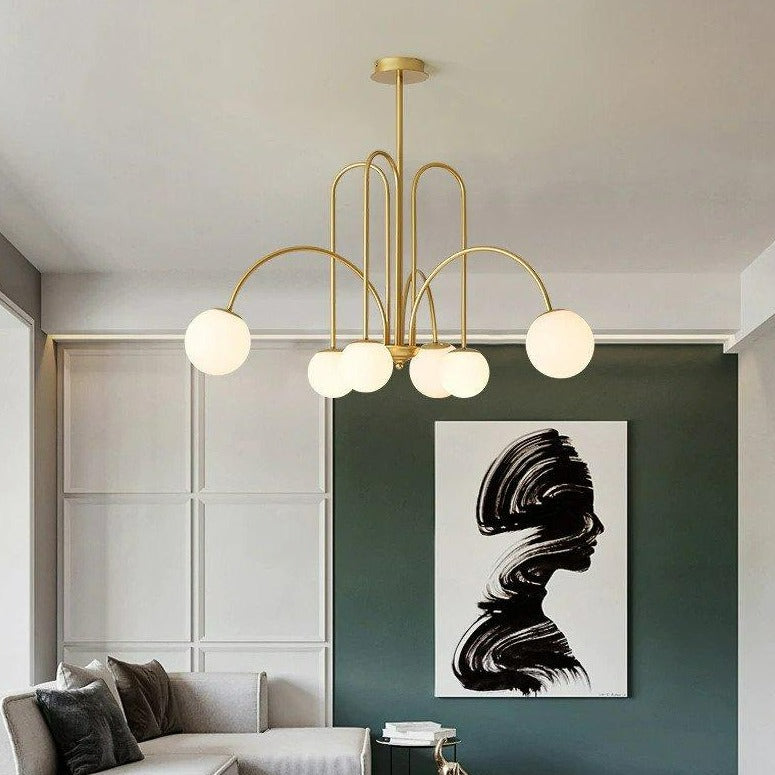 Gold Modern Multi-Bulb Chandelier