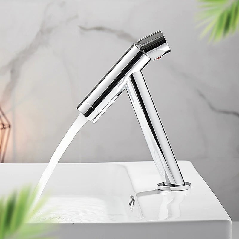 Chrome Modern Single Handle Bathroom Faucet