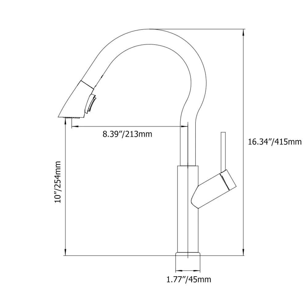 Nate - Retractable Curved Modern Kitchen Faucet