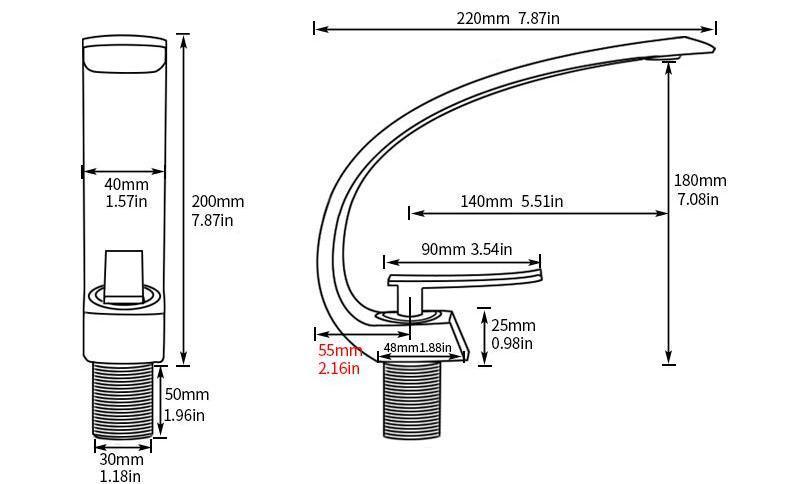 Curved Bathroom Faucet