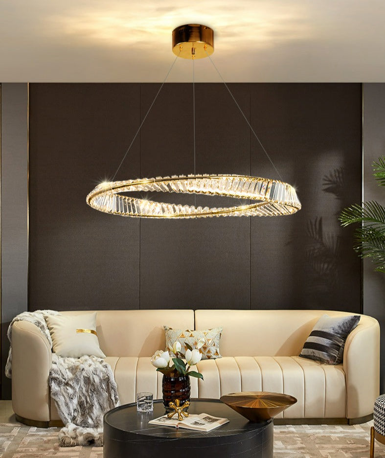elegant living room spiral glass chandelier