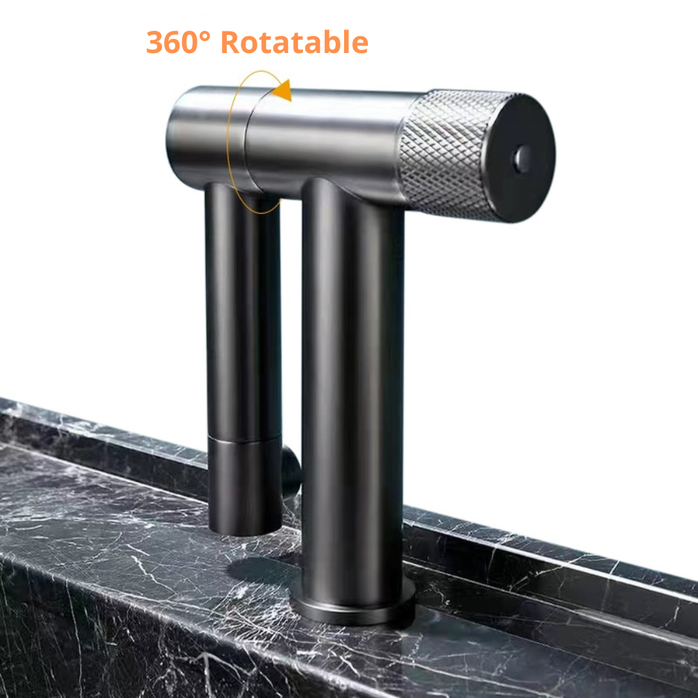 Rotatable bathroom faucet gray
