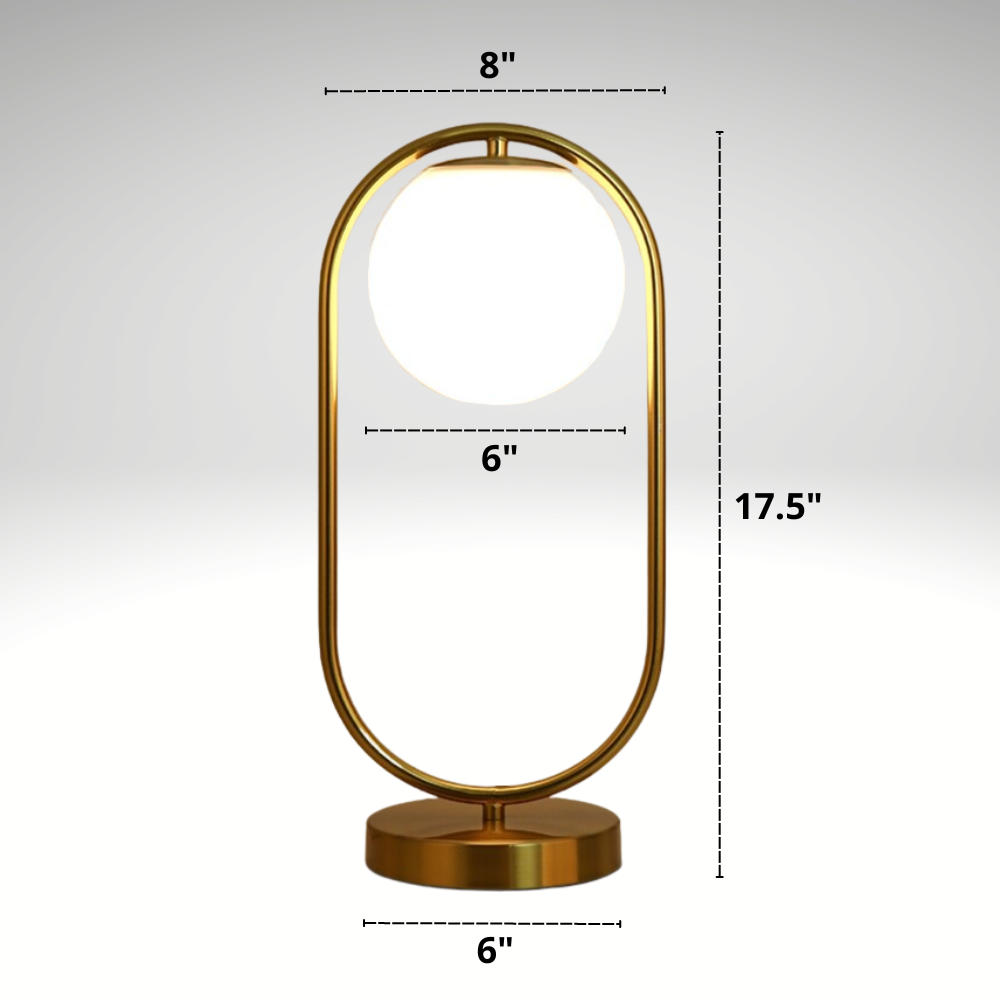 frosted glass globe table lamp dimensions