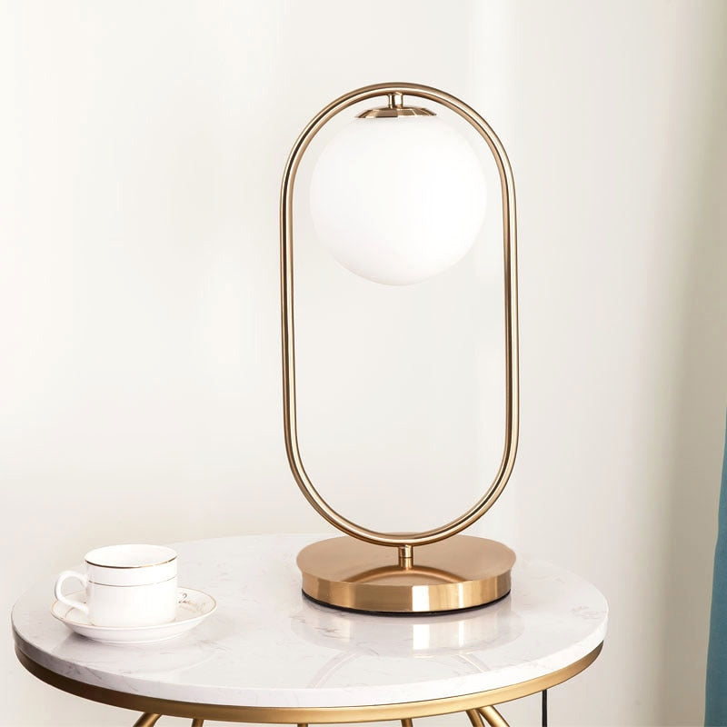 Modern Frosted Glass Globe Table Lamp