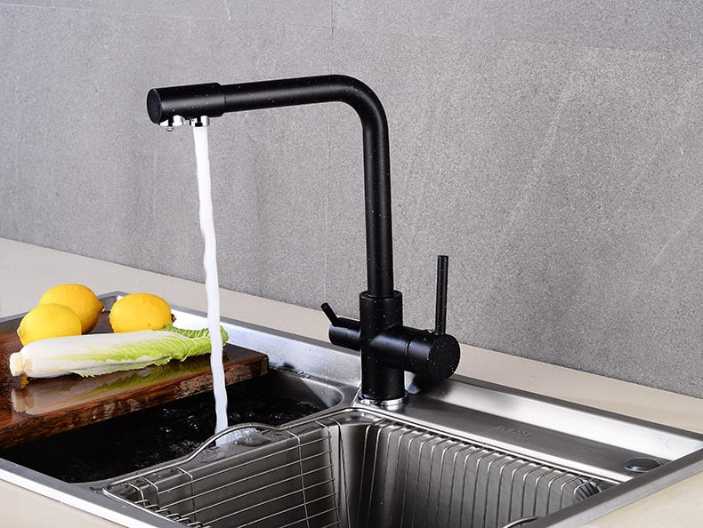 Black Dual Handle Kitchen Faucet