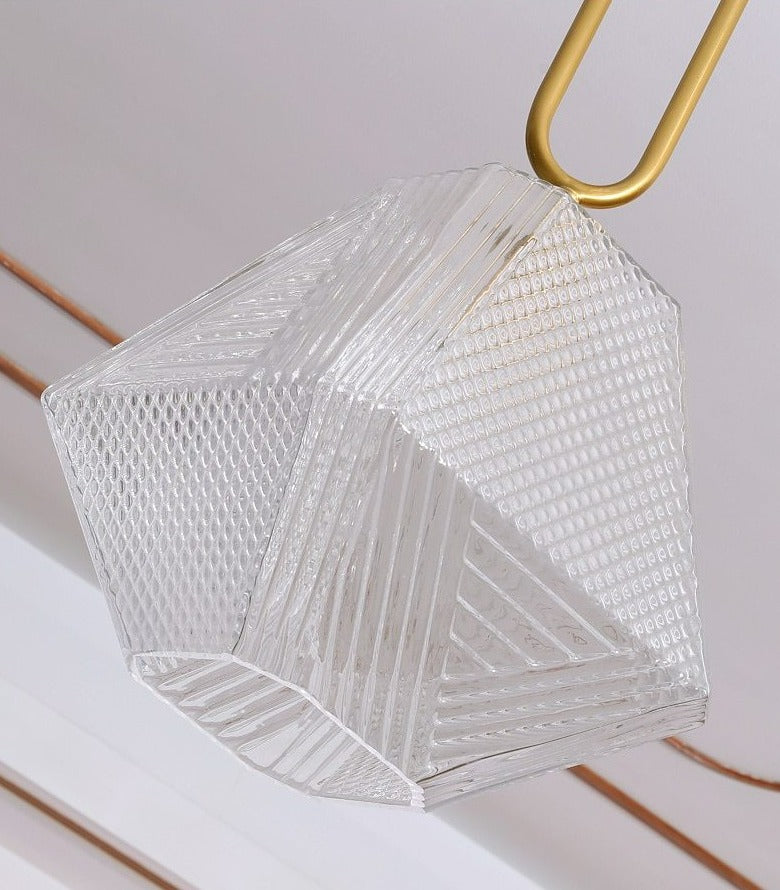 Textured Modern Glass Crystal Ceiling Light