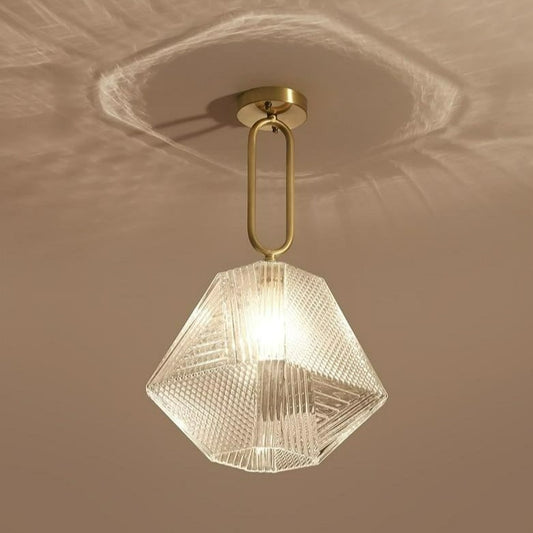 Large Modern Glass Crystal Ceiling Light