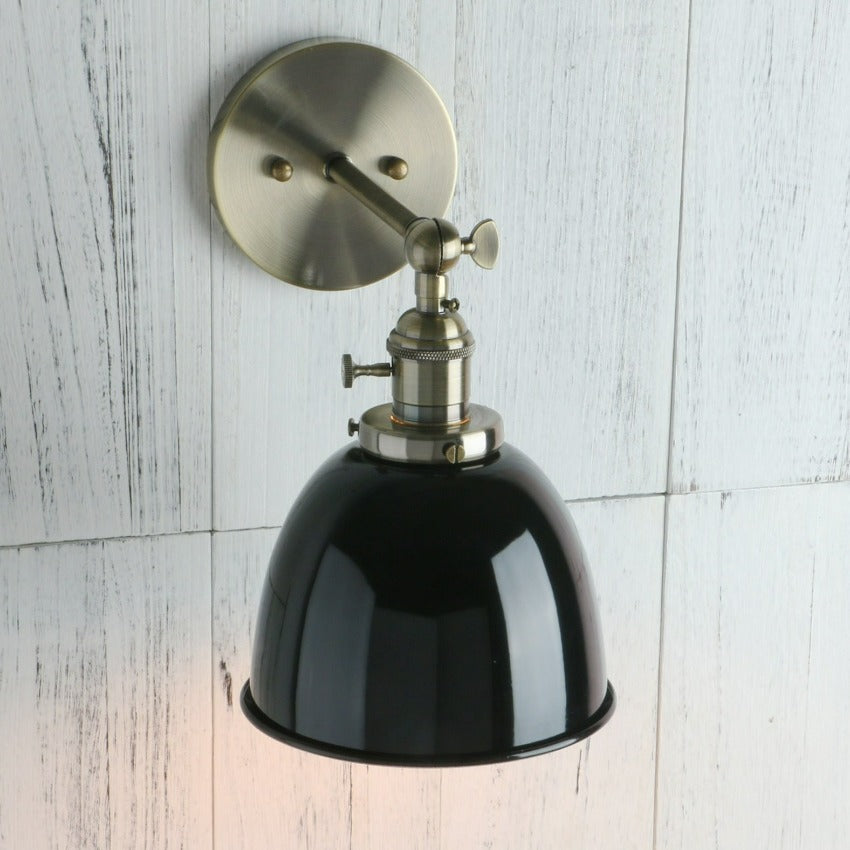 Vintage Black and Brass Wall Sconce