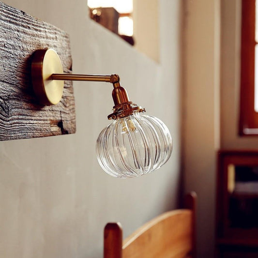 Rustic Japanese Glass Wall Sconce