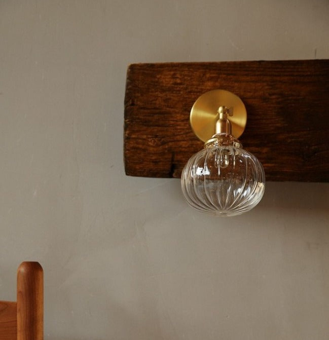 Rustic Japanese Glass Wall Sconce