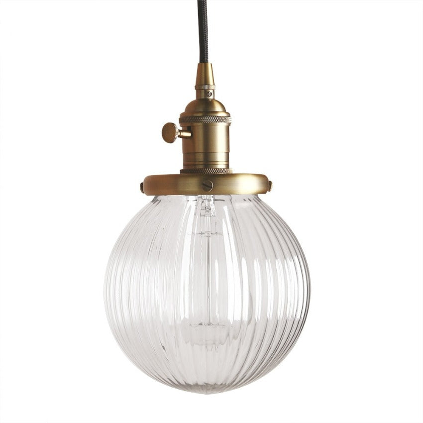 Vintage Textured Glass Globe Pendant Lights