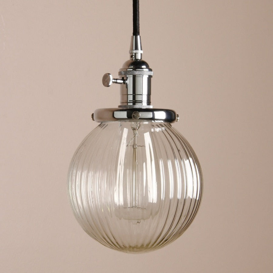 Vintage Textured Glass Globe Pendant Lights