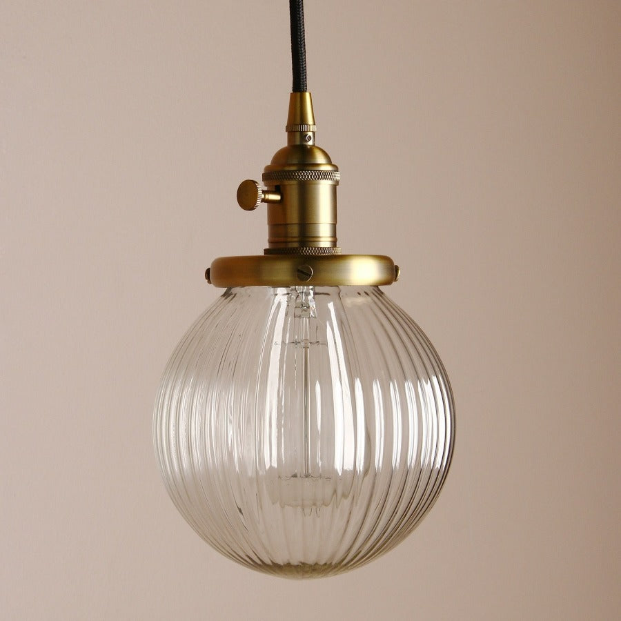 Vintage Textured Glass Globe Pendant Lights