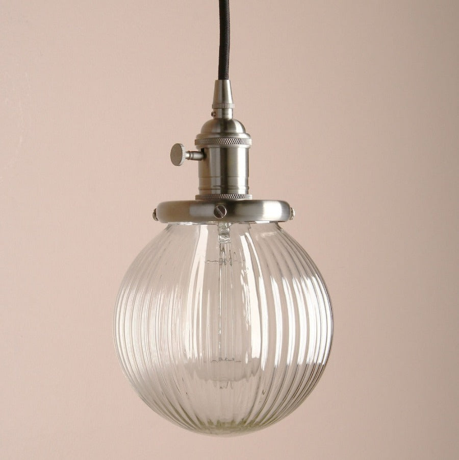 Vintage Textured Glass Globe Pendant Lights