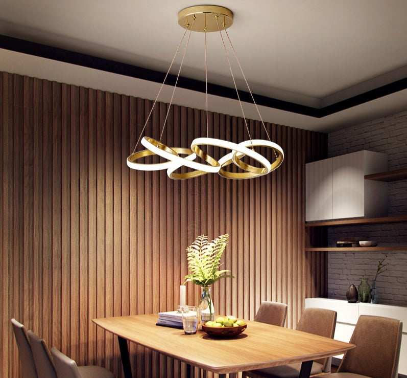 Modern kitchen led curved chandelier
