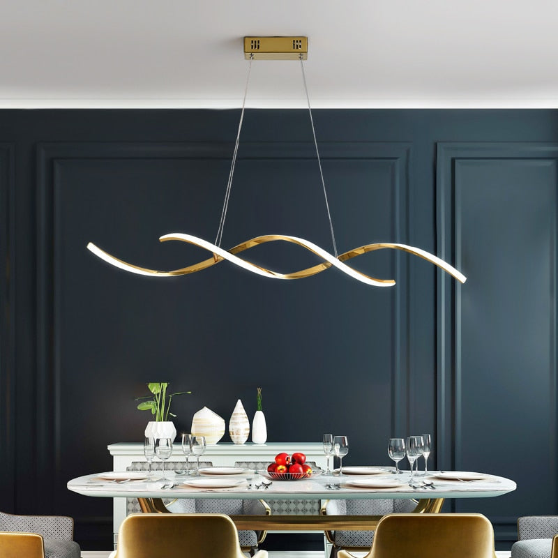 Modern Gold Light Fixture for Dining Room