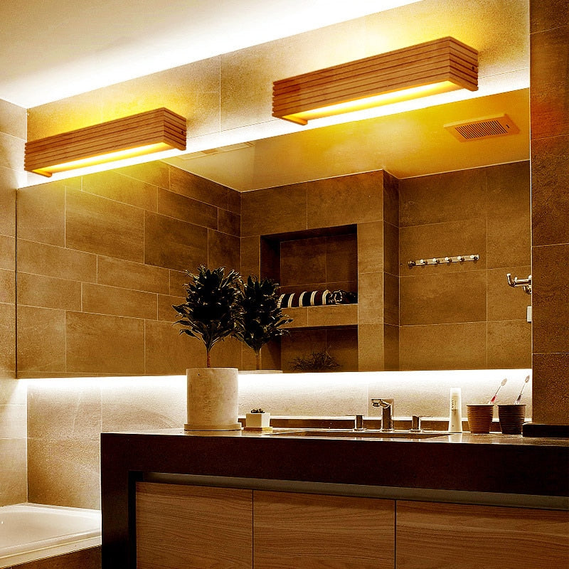 Sleek Japanese style wooden rectangular Downlighting ideal for bathrooms and hallway lighting 