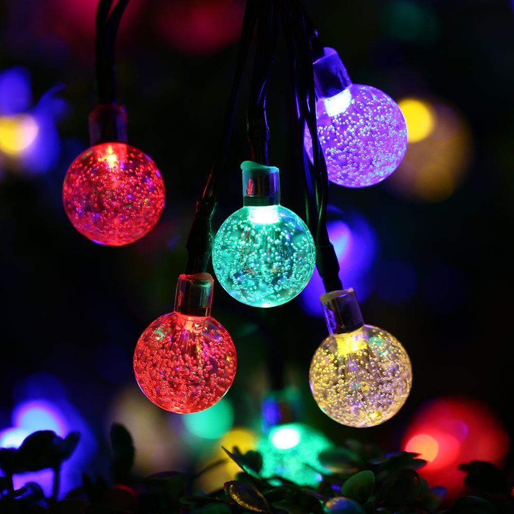 Colorful Solar Powered LED Globe String Lights