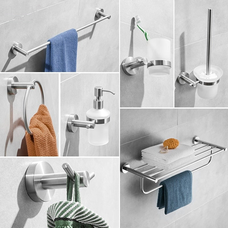 Brushed metal Stainless Steel Bathroom Hardware Set