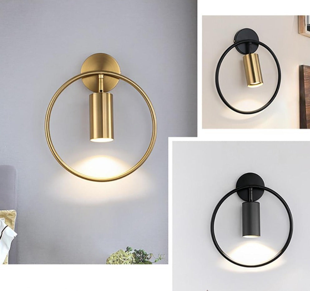 Modern circular wall sconce in 3 finish options