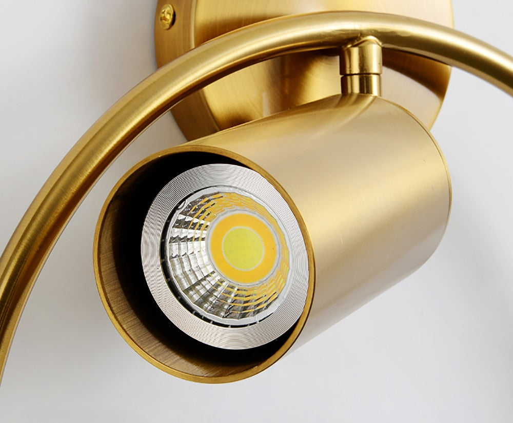 LED Circular Wall Sconce with 180 degree swivel spotlight