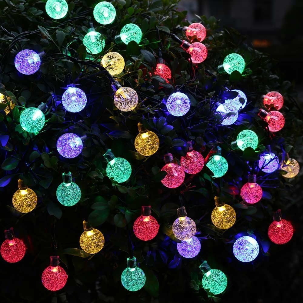 Colorful Solar Powered LED Globe String Lights