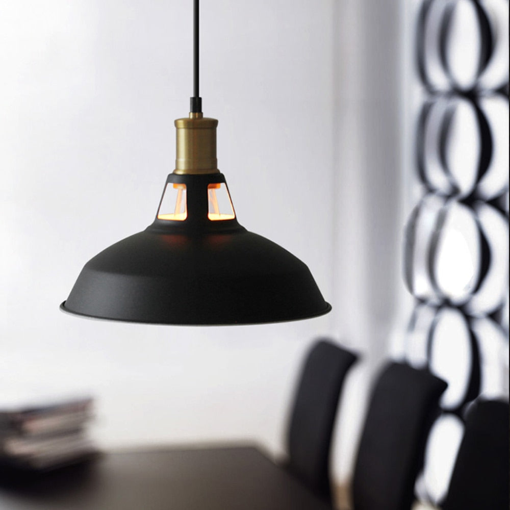 Hanging Black and Brass Pendant Lamp