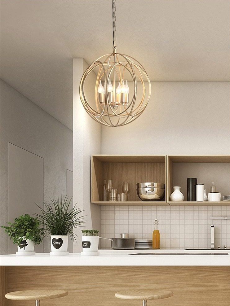 Kitchen island modern cage pendant light fixture