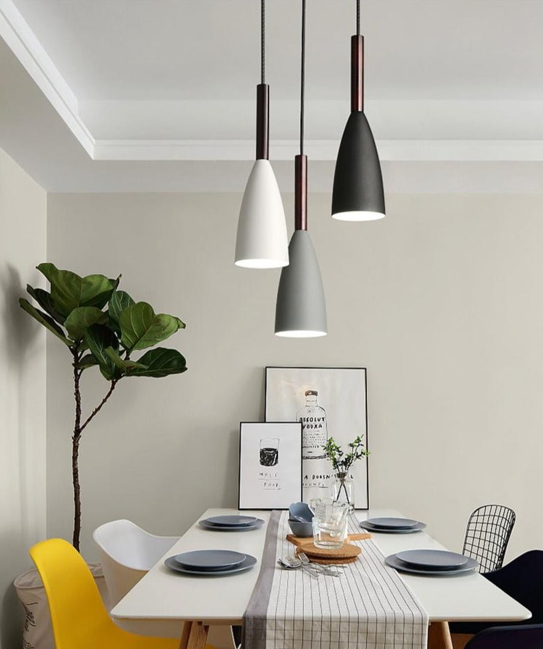 White black and gray light fixture
