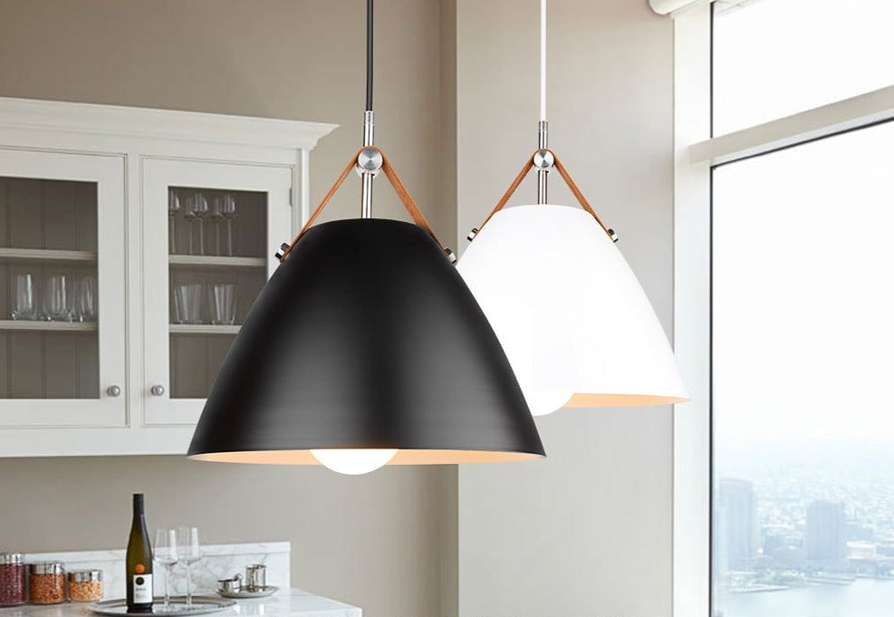 Rustic Leather Strap Pendant Lights