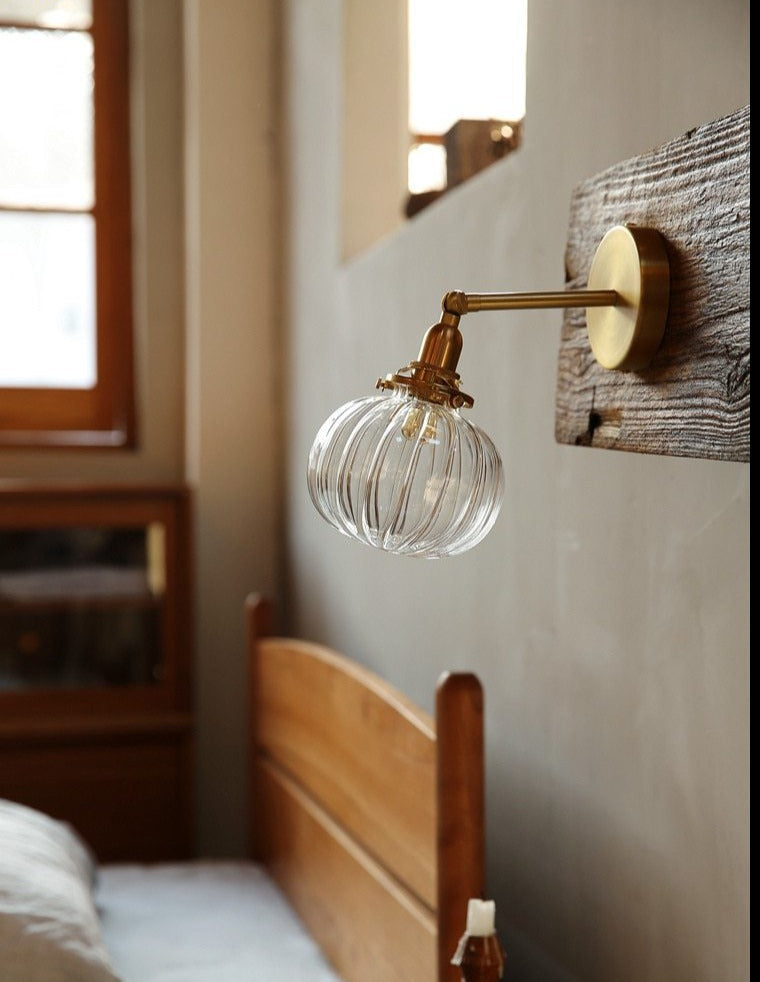 Rustic Japanese Glass Wall Sconce