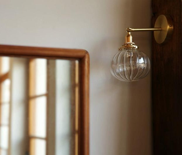 Rustic Japanese Glass Wall Sconce