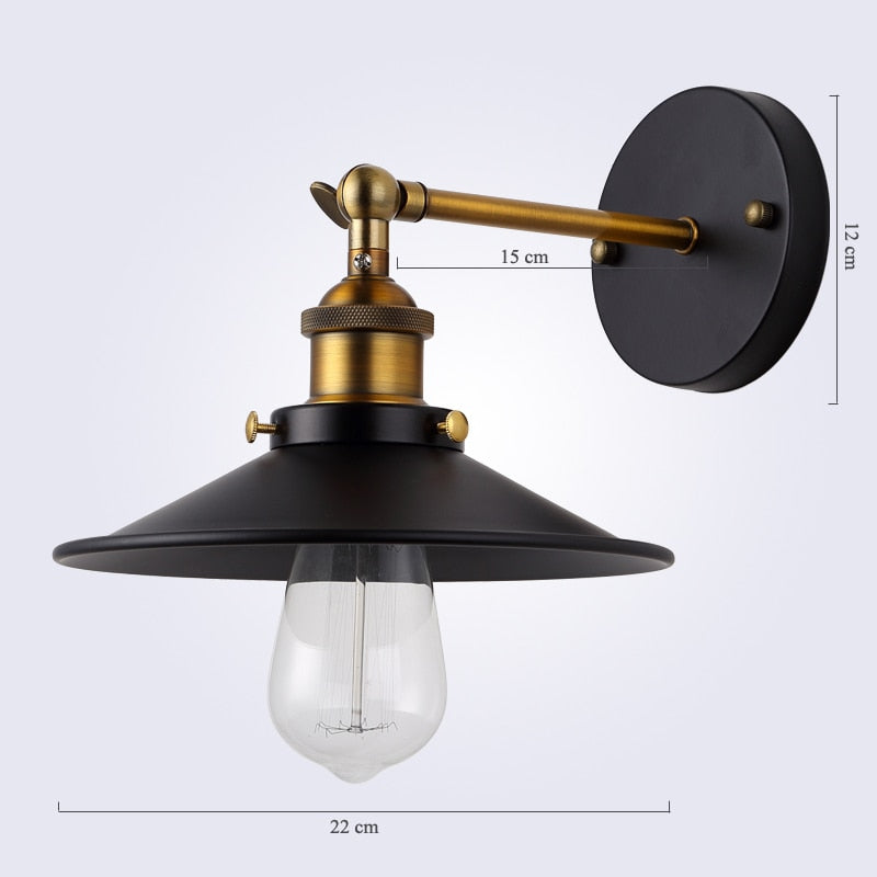 Industrial Vintage Wall Lamp Dimensions