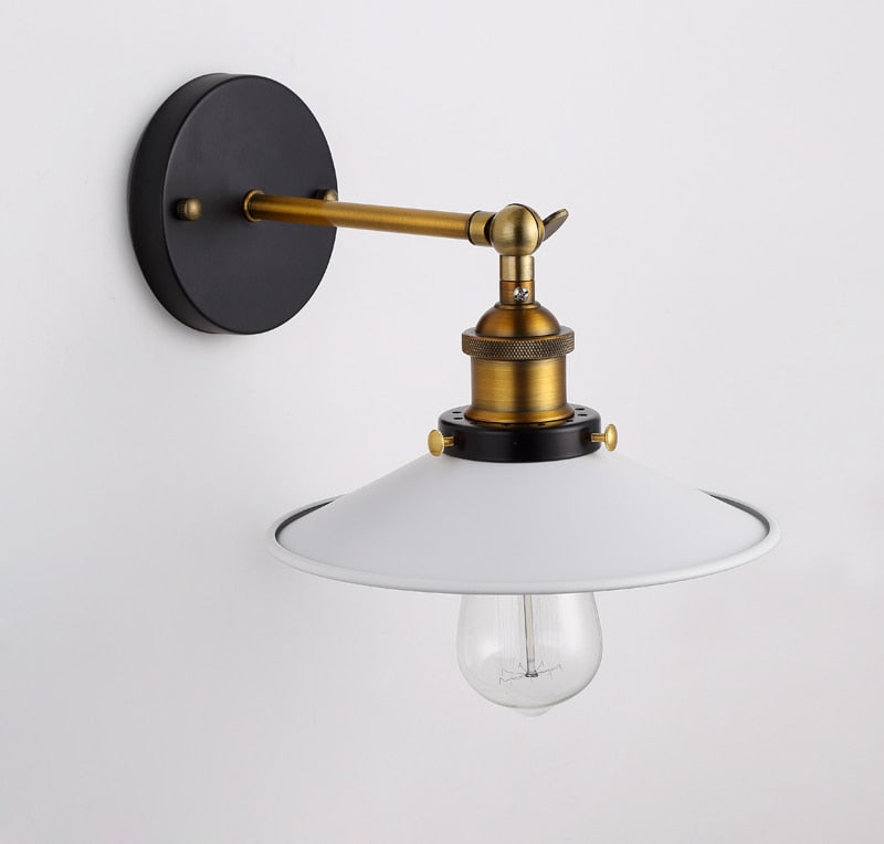 White Brass retro Industrial Vintage Wall Lamp