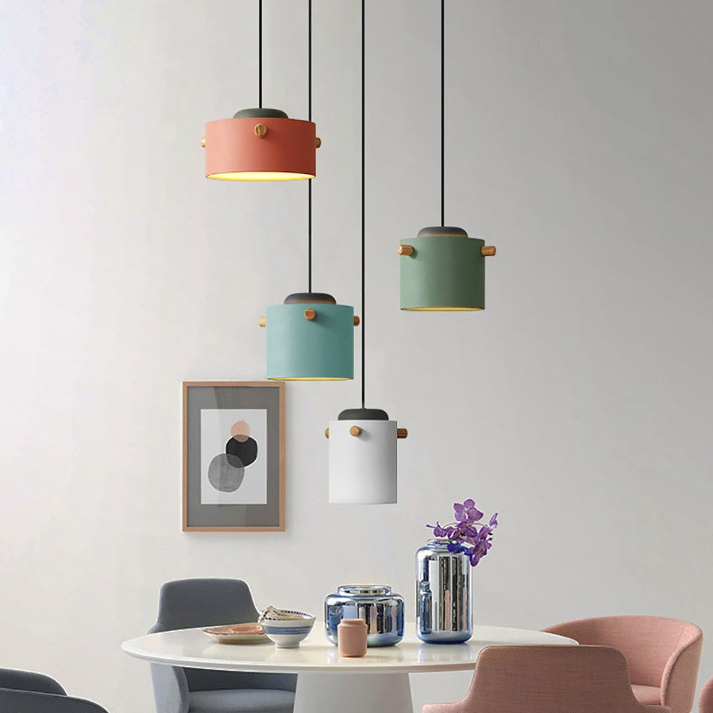 Colorful Wooden Nordic Pendant Lights