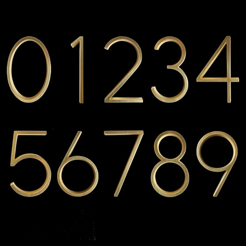 Gold Modern House Numbers