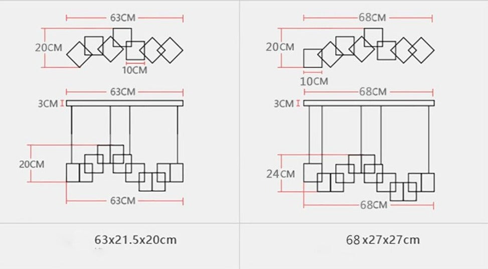 Modern Cube LED Chandelier