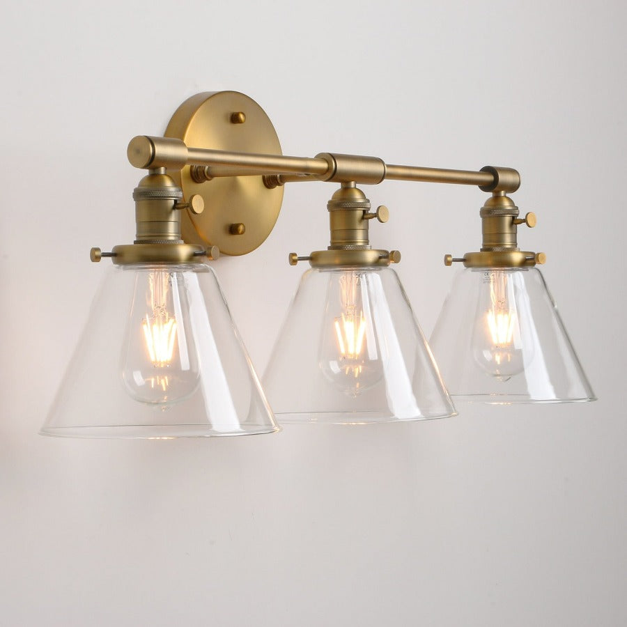 Vintage Brass Vanity Wall Light