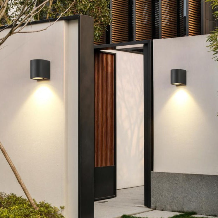 Weatherproof exterior LED wall lights