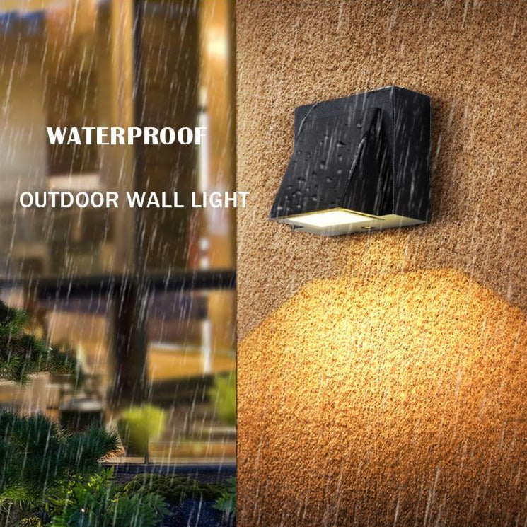 Angled LED outdoor wall lights