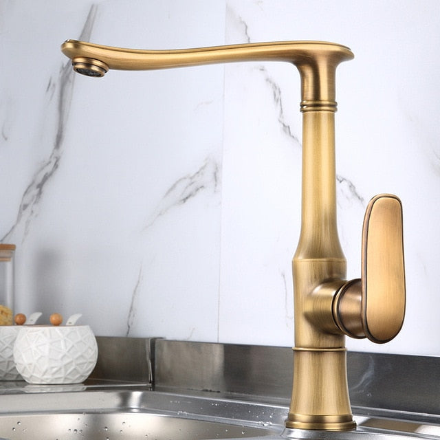 antique brass style kitchen faucet