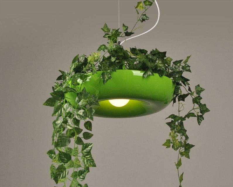 Circular Hanging Garden Pendant Lamp in Green
