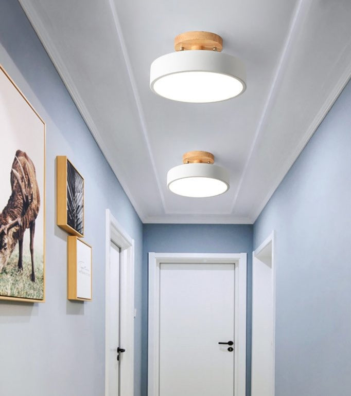 White Nordic LED Ceiling Light for Hallways and Entryways