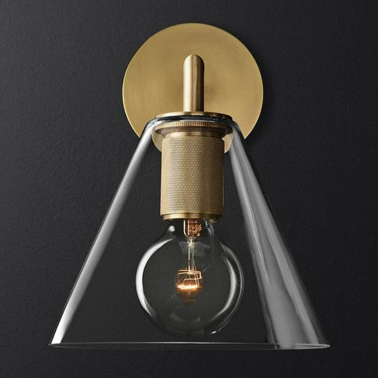 Modern copper glass wall sconce