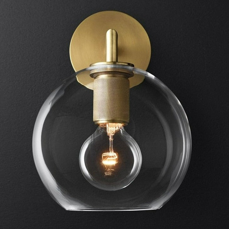 Designer Copper Wall Sconces Glass Globe