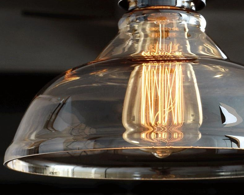 Vintage Industrial Style Clear Glass Pendant Light