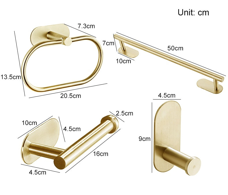 Gold Modern Bathroom Hardware Set