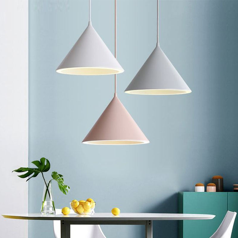 pink white and gray modern pendant lights