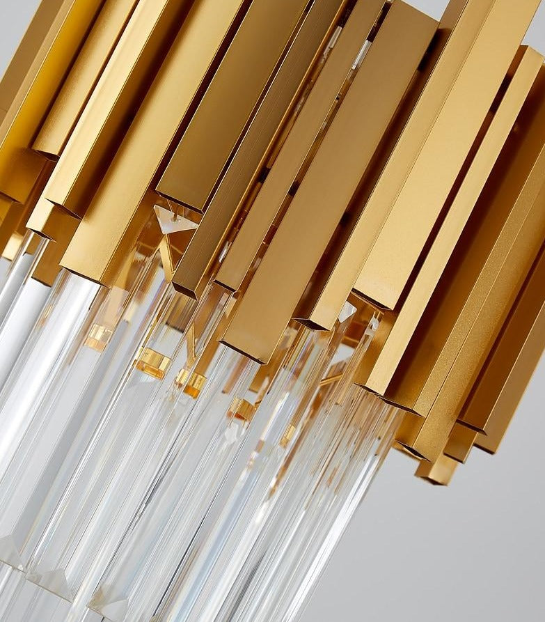 detailed modern gold glass crystal pendant light