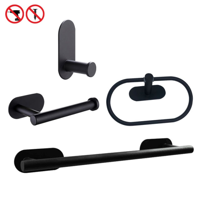 Black Modern Bathroom Hardware Set